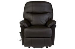 Lars Riser Recliner Single Motor Leather Chair -Dark Brown